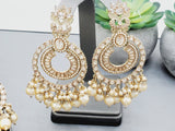 Most Trendy Kundan Tikka  Earrings set /Pearl Mang Tikka Earrings Set/Bridesmaids Tikka earrings set/kundan Tikka set/Indian Jewelry/Indian Wedding Jewelry