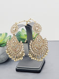 "Reflective Splendor: Stunning Reverse Ad Tikka Earrings Set"
