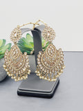 "Reflective Splendor: Stunning Reverse Ad Tikka Earrings Set"