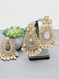 "Radiant Reverie: The Reverse Ad Tikka Earrings Set Ensemble"