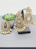 "Radiant Reverie: The Reverse Ad Tikka Earrings Set Ensemble"
