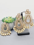 "Radiant Reverie: The Reverse Ad Tikka Earrings Set Ensemble"