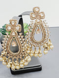 "Radiant Reverie: The Reverse Ad Tikka Earrings Set Ensemble"