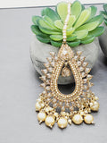 "Radiant Reverie: The Reverse Ad Tikka Earrings Set Ensemble"