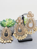 "Radiant Reverie: The Reverse Ad Tikka Earrings Set Ensemble"