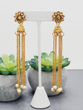 "Dazzling Droplets: Beaded Long Earrings Set Ensemble"