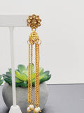 "Dazzling Droplets: Beaded Long Earrings Set Ensemble"
