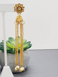"Dazzling Droplets: Beaded Long Earrings Set Ensemble"