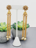 "Dazzling Droplets: Beaded Long Earrings Set Ensemble"