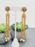 "Dazzling Droplets: Beaded Long Earrings Set Ensemble"