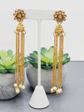 "Dazzling Droplets: Beaded Long Earrings Set Ensemble"