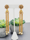 "Dazzling Droplets: Beaded Long Earrings Set Ensemble"