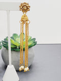 "Dazzling Droplets: Beaded Long Earrings Set Ensemble"