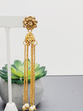 "Dazzling Droplets: Beaded Long Earrings Set Ensemble"