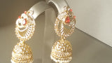 Incredible Indian Jewellery Red Jumka Bali Earrings Set