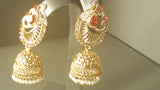 Incredible Indian Jewellery Red Jumka Bali Earrings Set