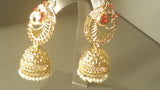 Incredible Indian Jewellery Red Jumka Bali Earrings Set