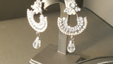 Chic Polki Silver Beaded Jarkan (stone) Tikka Earrings Set