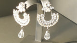 Chic Polki Silver Beaded Jarkan (stone) Tikka Earrings Set