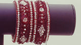 Beautiful Party Wear Maroon Color 6 PCS Bangle  Kangan Set