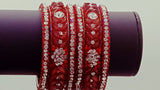 Beautiful Party Wear Maroon Color 6 PCS Bangle  Kangan Set