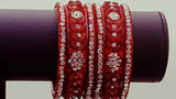 Beautiful Party Wear Maroon Color 6 PCS Bangle  Kangan Set