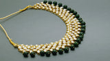 Stylish Indian Bollywood Jewellery Green Kundan  Choker Necklace Set.