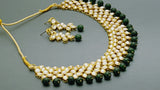 Stylish Indian Bollywood Jewellery Green Kundan  Choker Necklace Set.