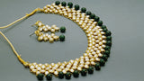 Stylish Indian Bollywood Jewellery Green Kundan  Choker Necklace Set.