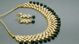 Stylish Indian Bollywood Jewellery Green Kundan  Choker Necklace Set.