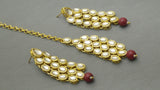 Indian Bollywood Party Wear Kundan Pearl Choker Necklace Set.