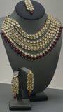Indian Bollywood Party Wear Kundan Pearl Choker Necklace Set.