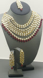 Indian Bollywood Party Wear Kundan Pearl Choker Necklace Set.