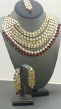 Indian Bollywood Party Wear Kundan Pearl Choker Necklace Set.