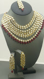 Indian Bollywood Party Wear Kundan Pearl Choker Necklace Set.