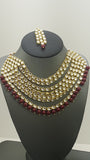 Indian Bollywood Party Wear Kundan Pearl Choker Necklace Set.