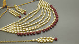 Indian Bollywood Party Wear Kundan Pearl Choker Necklace Set.