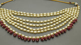 Indian Bollywood Party Wear Kundan Pearl Choker Necklace Set.