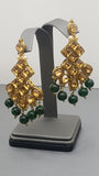 Indian Bollywood Style Kundan Green and Gold Choker necklace Set