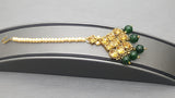 Indian Bollywood Style Kundan Green and Gold Choker necklace Set