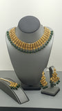 Indian Bollywood Style Kundan Green and Gold Choker necklace Set