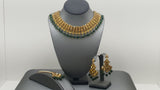Indian Bollywood Style Kundan Green and Gold Choker necklace Set