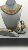 Indian Bollywood Style Kundan Green and Gold Choker necklace Set