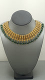 Indian Bollywood Style Kundan Green and Gold Choker necklace Set