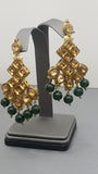Indian Bollywood Style Kundan Green and Gold Choker necklace Set