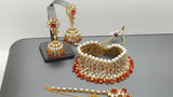 Latest Indian Bollywood Wedding Red Choker Necklace Set