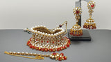 Latest Indian Bollywood Wedding Red Choker Necklace Set