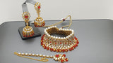Latest Indian Bollywood Wedding Red Choker Necklace Set