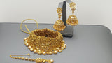 Indian Bollywood Bridal Gold And White Choker Necklace Set