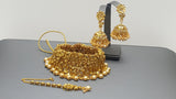Indian Bollywood Bridal Gold And White Choker Necklace Set